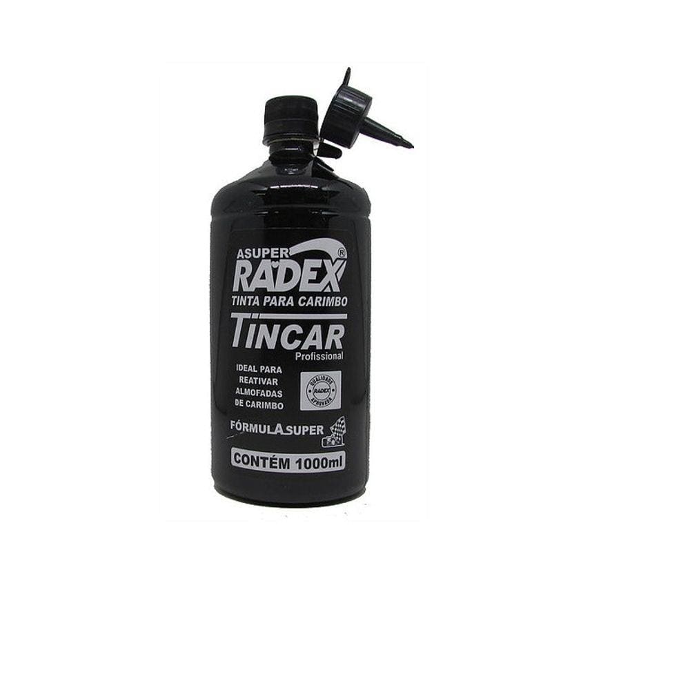Tinta Para Carimbo Radex Com 1000 ML Cor Preto