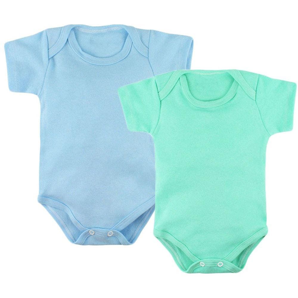 Kit 2 Peças Roupas de Bebê Body Manga Curta Menino e Menina