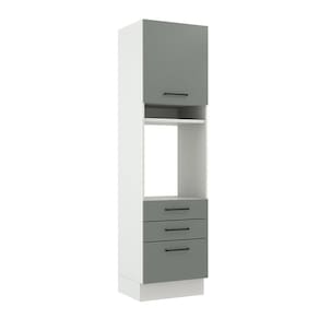Torre Quente Madesa Agata 60 cm 1 Porta 3 Gavetas - Branco/Cinza