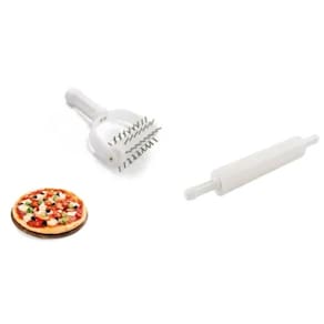 Rolo Furador De Massa + Rolo Com 40cm Para Pizza