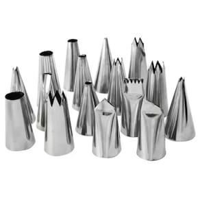 Bicos Para Confeitar Inox Com 22 Peças + 1 Saco P/ Confeitar