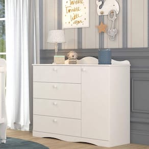 Cômoda Infantil 4 Gavetas Aquarela Espresso Móveis