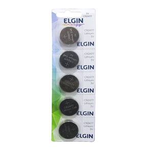 Bateria Moeda Cr2477 3v Pilha Lithium Elgin com 5 Unidades