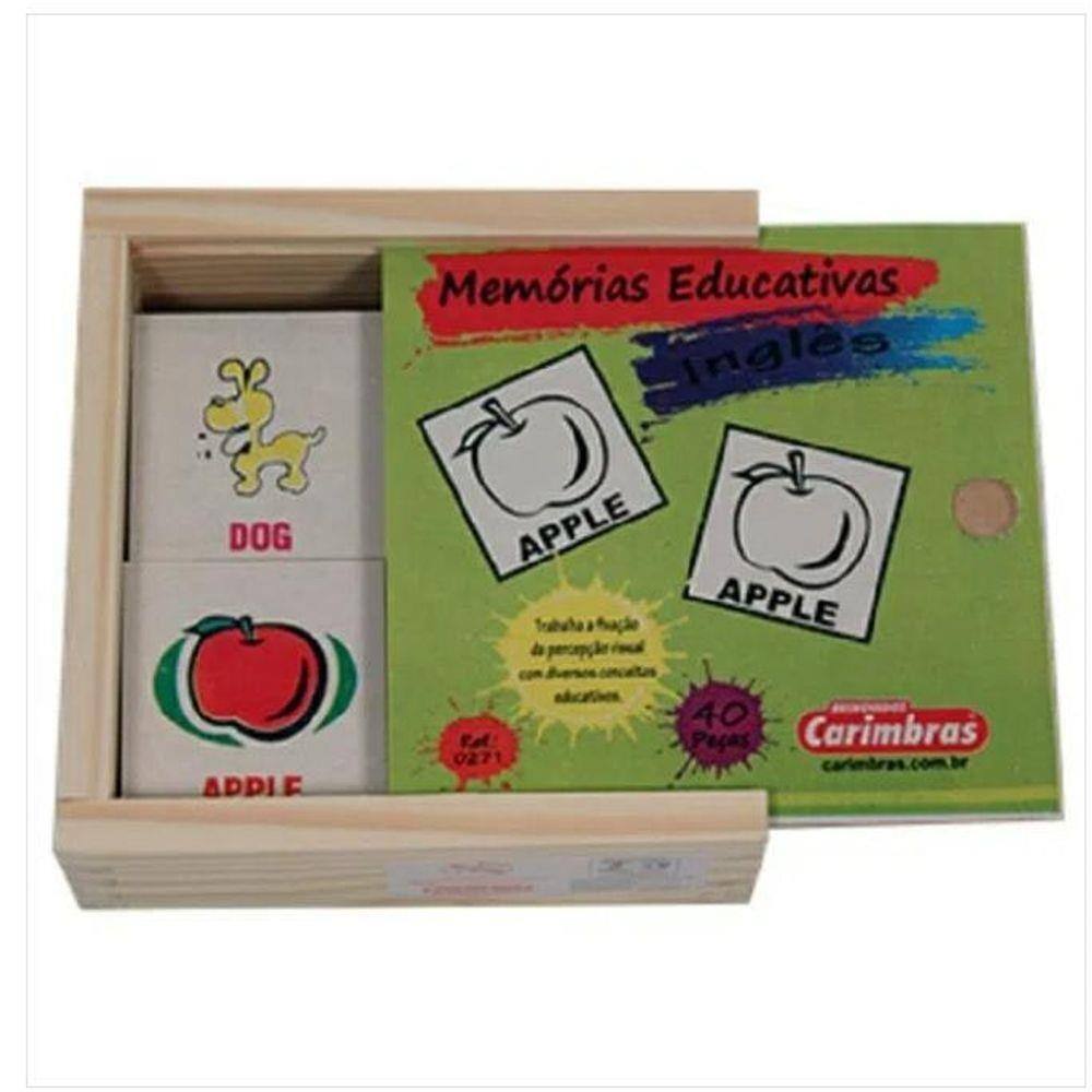 Memória Frutas Inglês - Simque Brinquedos Educativos