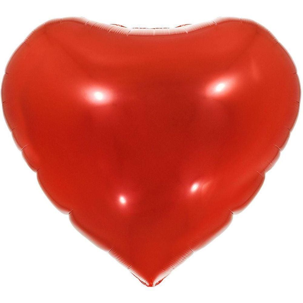 Balão Metalizado Coração Vermelho 90Cm.