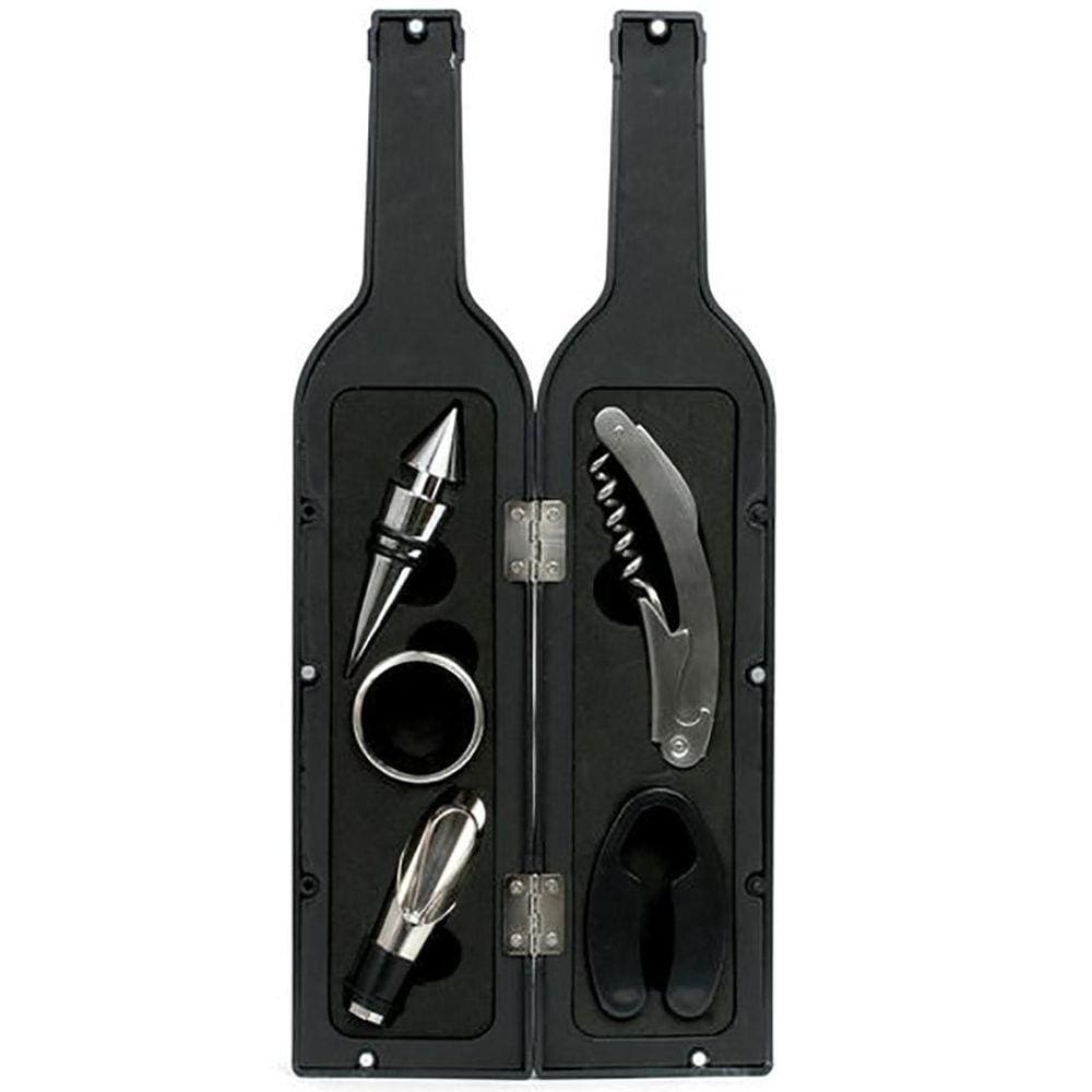 Kit Acessórios Vinho Garrafa 5 Peças Saca Rolhas Abridor