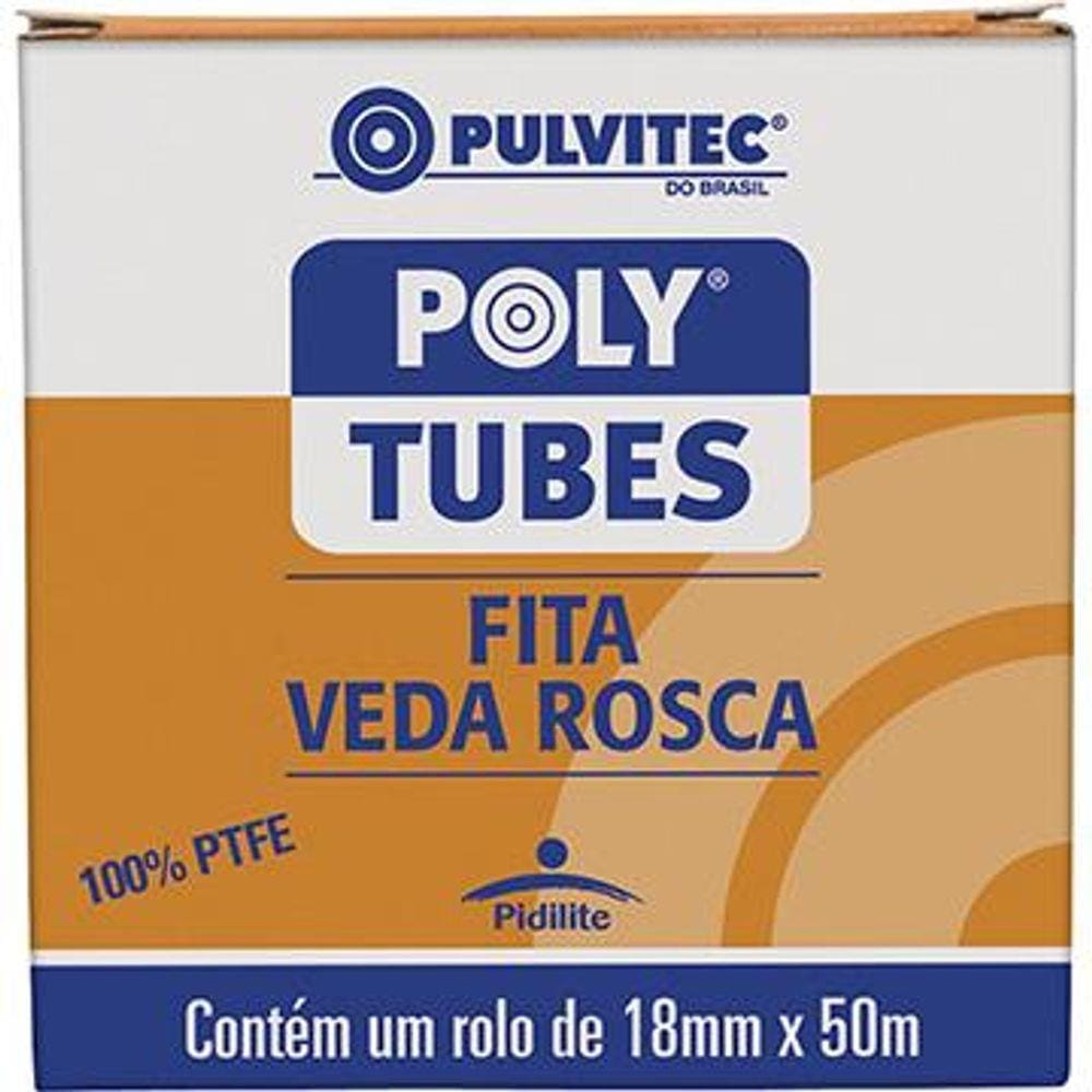 Fita Veda Rosca Polytubes 18mm x 50m Emb. c/ 30 Un. - Pulvitec