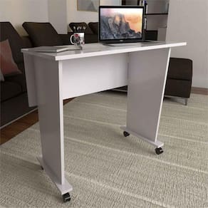 Mesa para Computador Scott Multiuso Dobrável com Rodízio Branco - Pnr Móveis