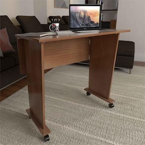 Mesa para Computador Multiuso Scott Dobrável com Rodízio Amêndoa - Pnr Móveis