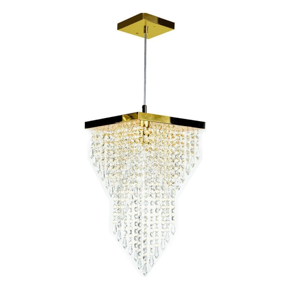 Lustre Pendente Plafon Cristal Crilick Ls7202 Dourado