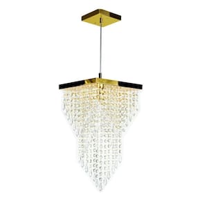 Lustre Pendente Plafon Cristal Crilick Ls7202 Dourado
