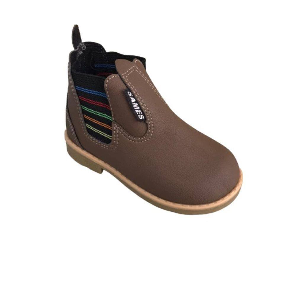 Botina Casual Infantil Com Listras Coloridas Sames 6136