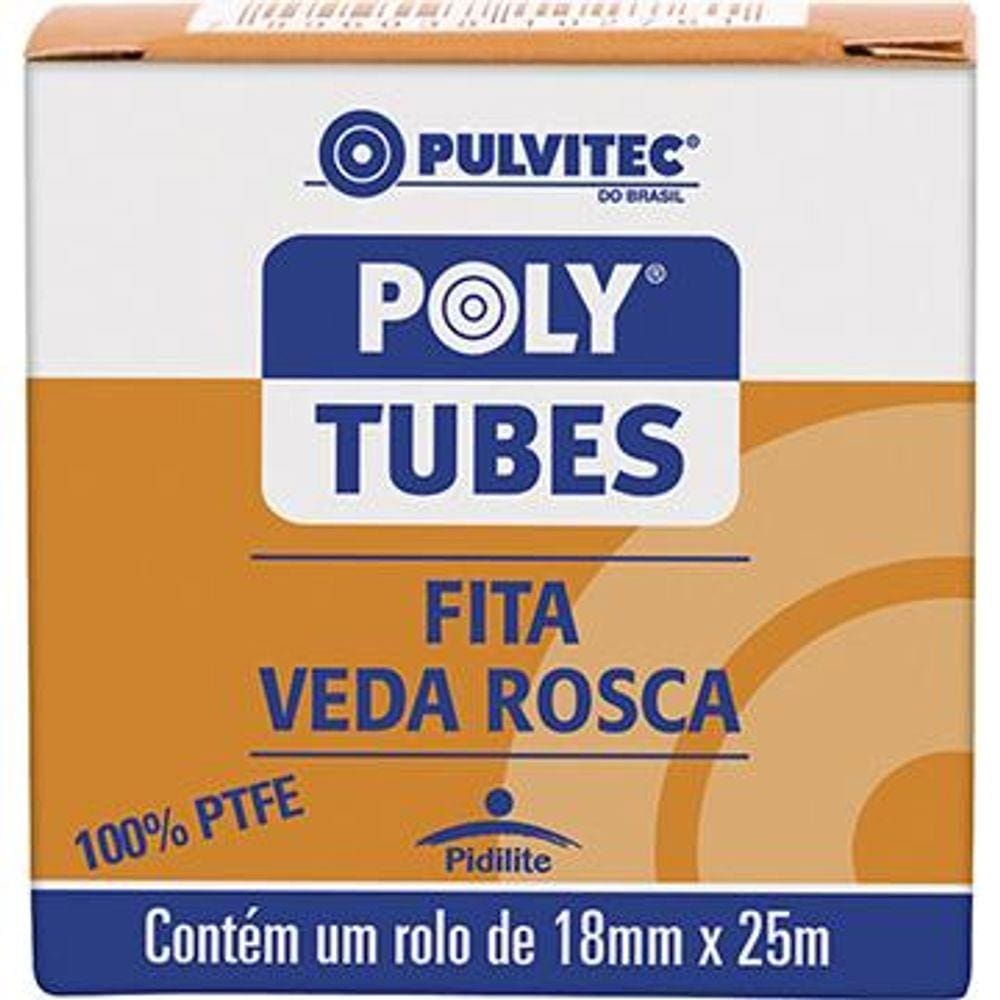 Fita Veda Rosca Polytubes 18mm x 25m Emb. c/ 30 Un. - Pulvitec