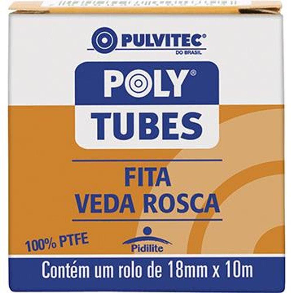 Fita Veda Rosca Polytubes 18mm x 10m Emb. c/ 60 Un. - Pulvitec
