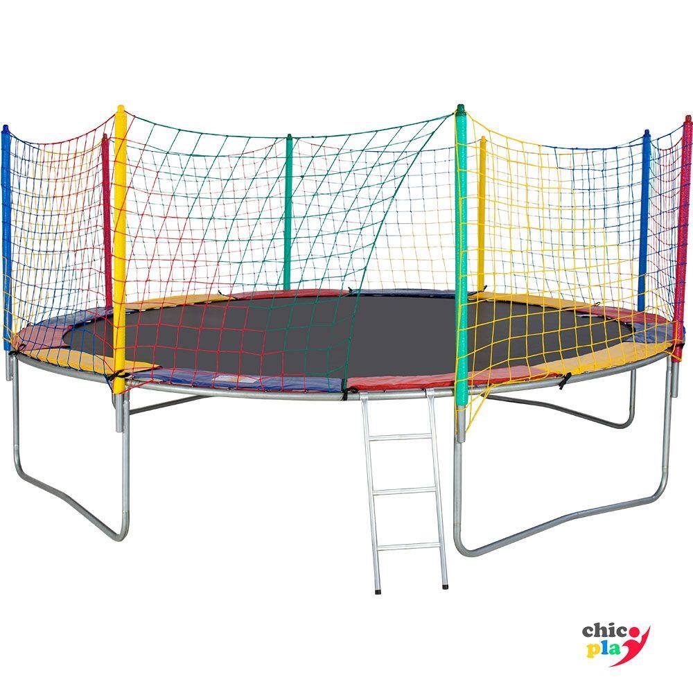 Cama Elástica 4,40m 4 Pés ChicoPlay Lona Preta