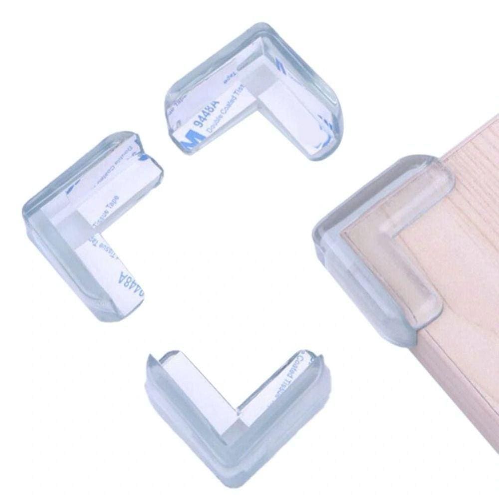 4 Protetores De Quina Canto Silicone Mesa Vidro Bebê Criança
