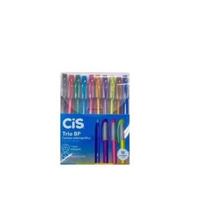 Caneta Esferográfica Cis Trio Bp 0.7 Mm Kit 10 Cores