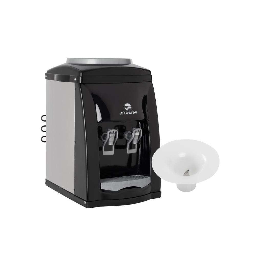 Bebedouro de Mesa Furador Galão Compressor Preto Inox Karina