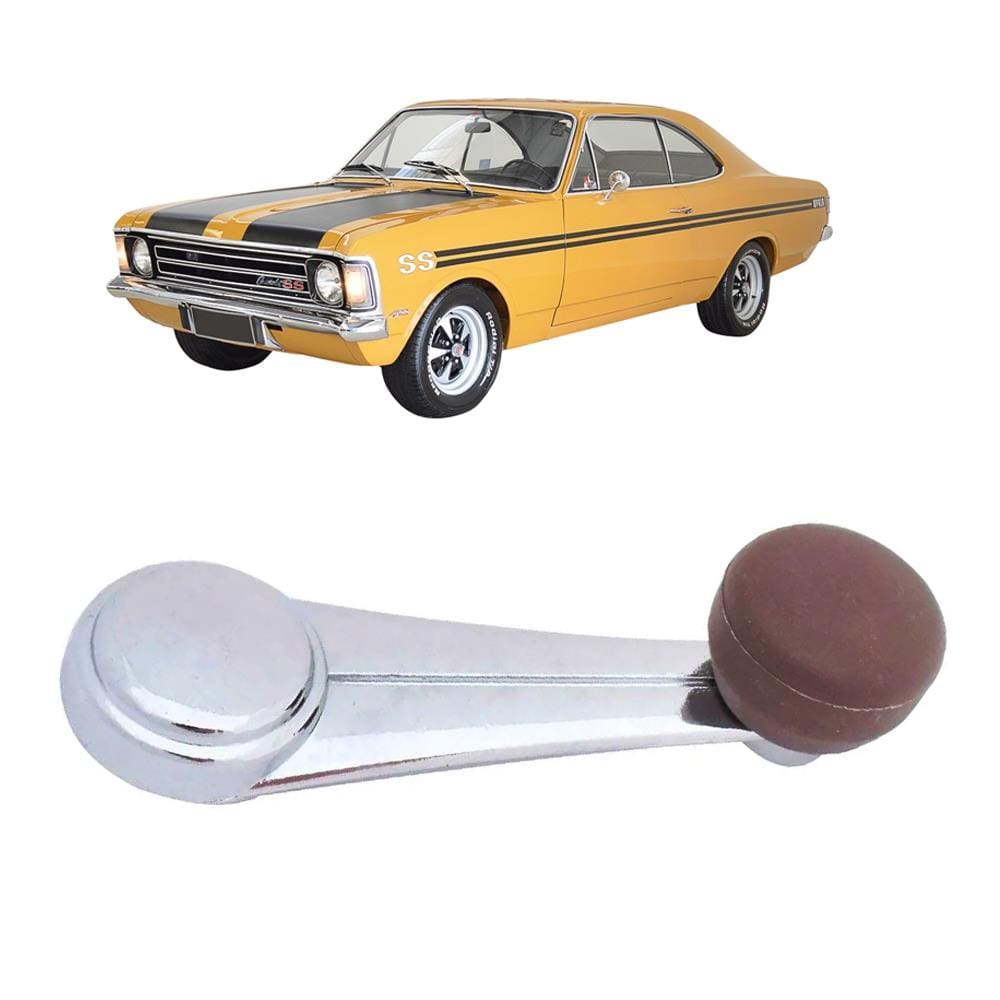 Manivela Cromada Vidro Botão Marrom Opala Caravan 68 A 84