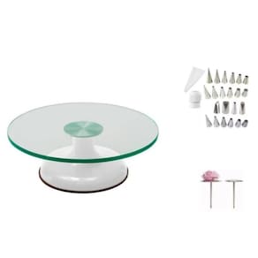 Bailarina Giratória Vidro P/ Decorar Branca + Bico 25 Pecas + 2 Suporte de Rosas