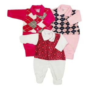Kit Roupa de Bebê Macacão 3 Peças Plush Luxo Menino Menina