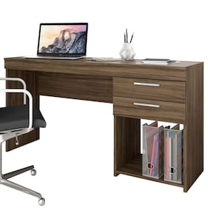 Mesa de Escritório Office 2 Gavetas Notável Nogal Trend