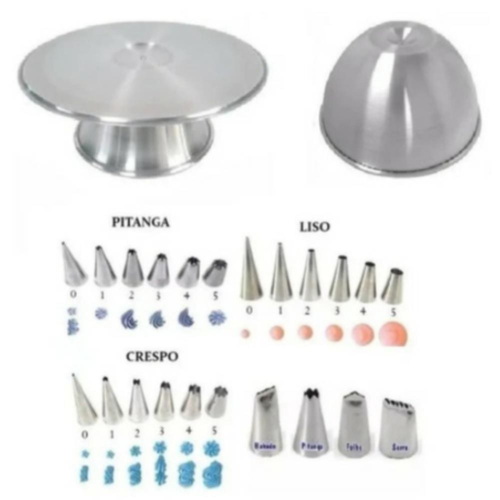 Bicos 22 Pçs + Adaptador + Bailarina 30cm + Saia Para Confeitar