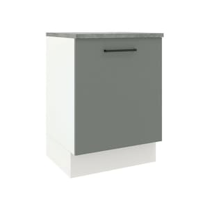 Balcão Madesa Agata 60 Cm 1 Porta Branco Cinza
