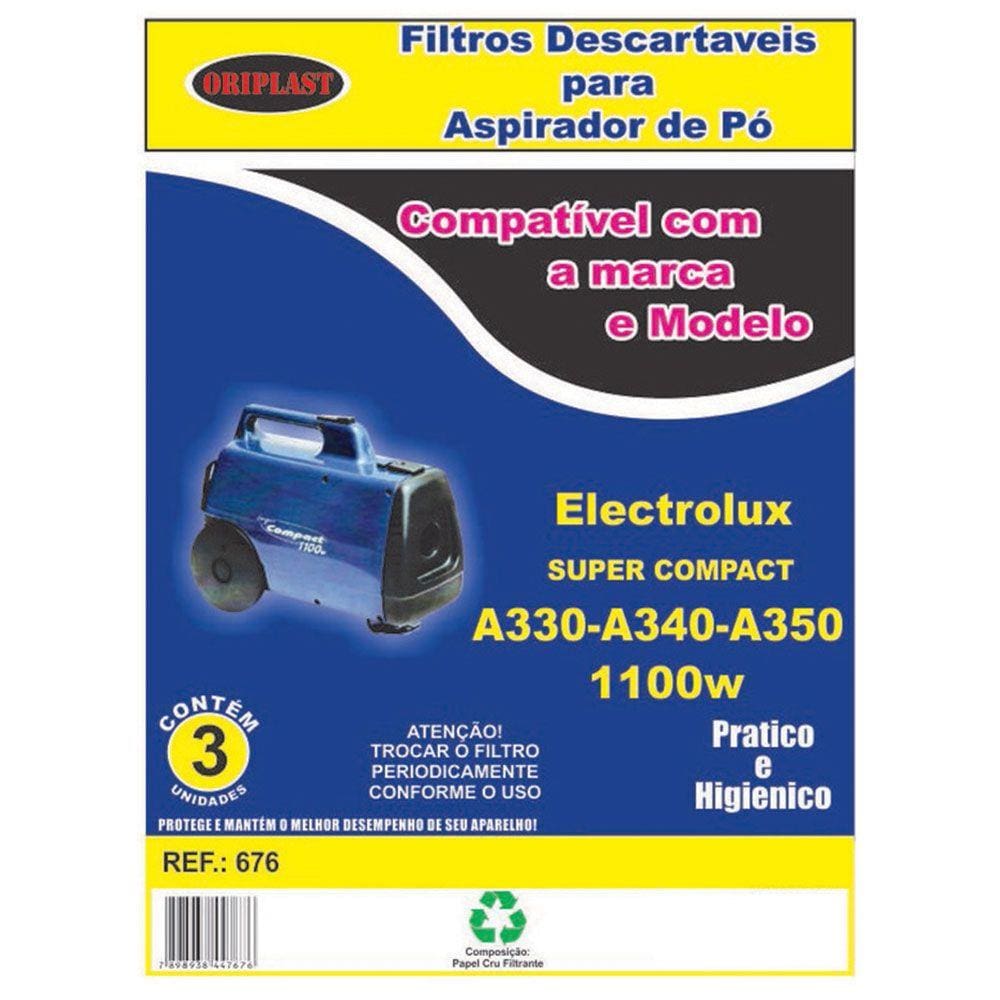 Kit Com 9 Sacos Descartáveis Aspirador De Pó Electrolux Super Compact A330 A340 A350
