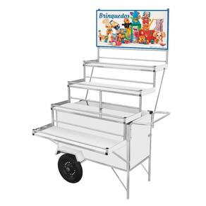 Carrinho Expositor de Brinquedos com Rodas Pneumáticas e Toldo