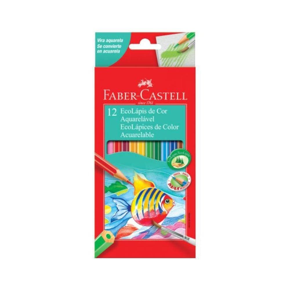 Ecolápis De Cor Faber Castell Aquarelável 12 Cores