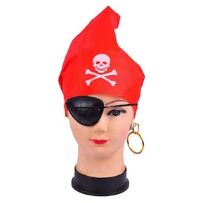 Kit Pirata - Tapa Olho, Brinco e Bandana