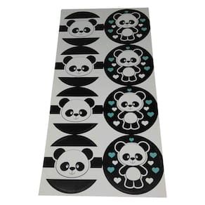 Adesivo Redondo Grande Panda - 16 unidades