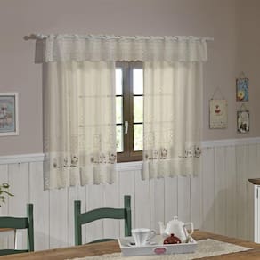 Cortina De Cozinha Interlar 2,00M X 1,20M Coffe Marfim
