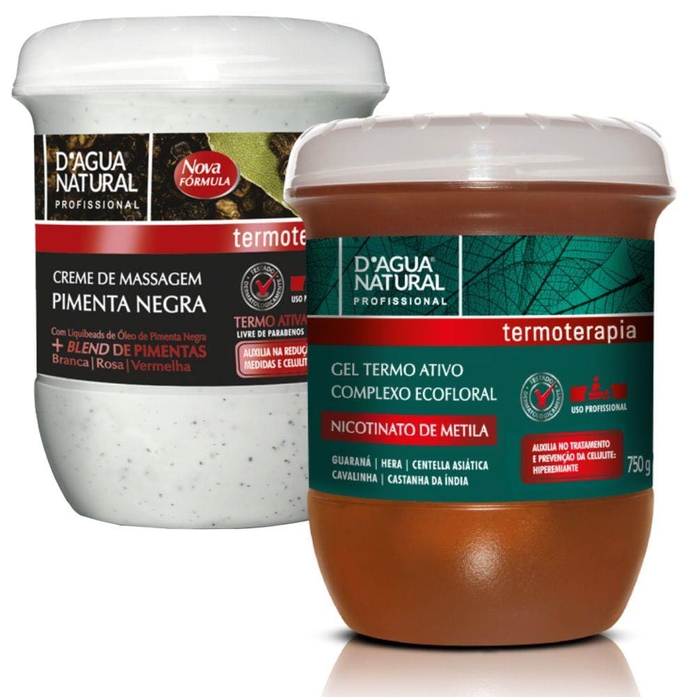 Kit Creme Pimenta Negra Gel Nicotinato Metila Dágua Natural