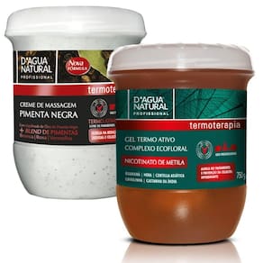 Kit Creme Pimenta Negra Gel Nicotinato  Metila Dágua Natural