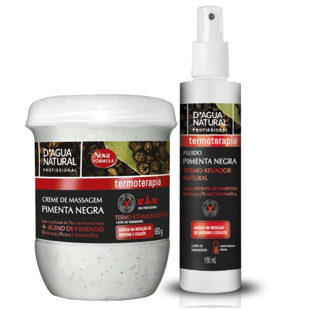 Combo Creme De Pimenta Negra 650G E Fluido Termoativador