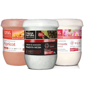 Kit Massoterapia Corporal Pimenta Negra Rosa Mosqueta Esfoliante Dagua Natural