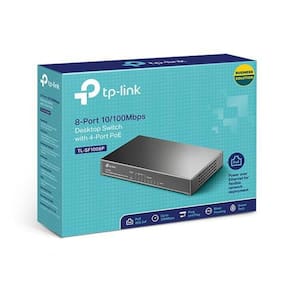 Switch Tp-Link 8 Portas 10/100Mbps Tl-Sf1008P 4 Poe