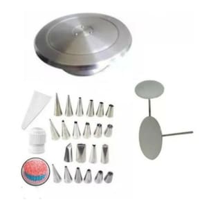 Kit Confeiteiro (Bailarina + Bicos + 2 Suporte Rosas + Saco Confeitar)