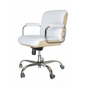 Cadeira Eames Diretor Linha Capa Em Madeira Branco