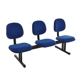 Cadeira Executiva Em Longarina 3 Lugares Linha Robust Azul
