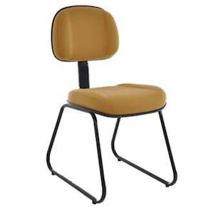 Cadeira Secretária Com Base Fixa Trapézio Classic Amarelo