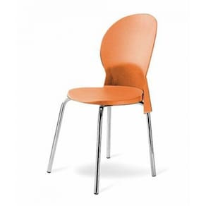 Cadeira Base Cromada Linha Polipropileno Milano Laranja