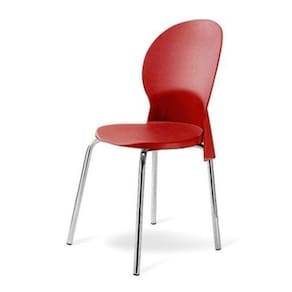 Cadeira Base Cromada Linha Polipropileno Milano Vermelho