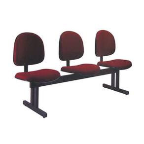 Cadeira Executiva Em Longarina Com 3 Lugares Office Vermelho