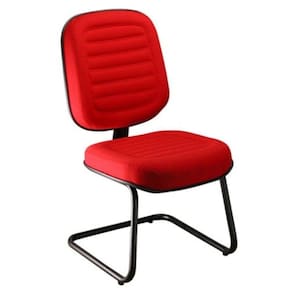 Cadeira Diretor Sem Braços Base Fixa Em S Vermelho