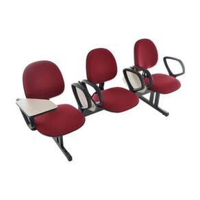 Cadeira Executiva Em Longarina Com 3 Lugares Office Vermelho