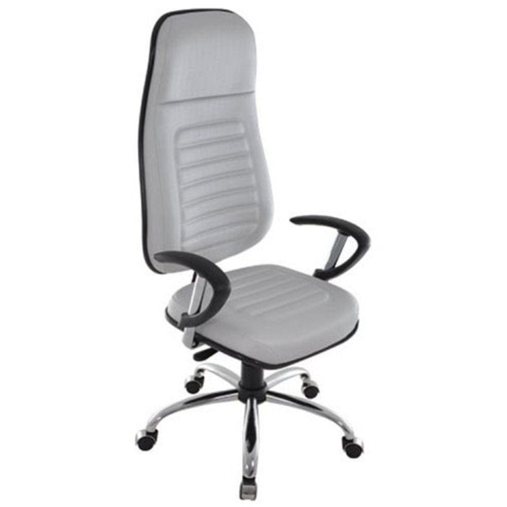 Cadeira Presidente Apoio De Cabeça Linha Blenda Cinza