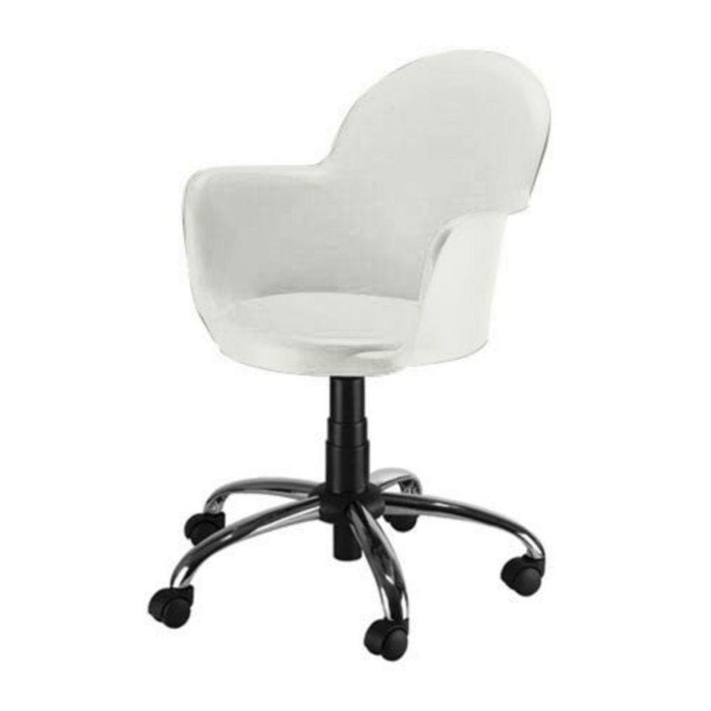 Cadeira Giratória Base Cromada Polipropileno Moon Branco